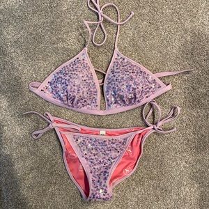 Purple Sequin Victoria’s Secret Bikini Set